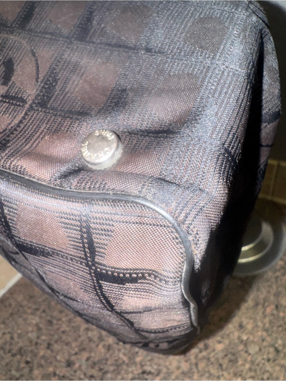 Chanel travel line tote (small) with Jacard logo pattern in charcoal black. EUC - Picture 9 of 9